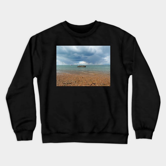 Horizon and sky at Colwell Bay Isle of Wight Crewneck Sweatshirt by fantastic-designs